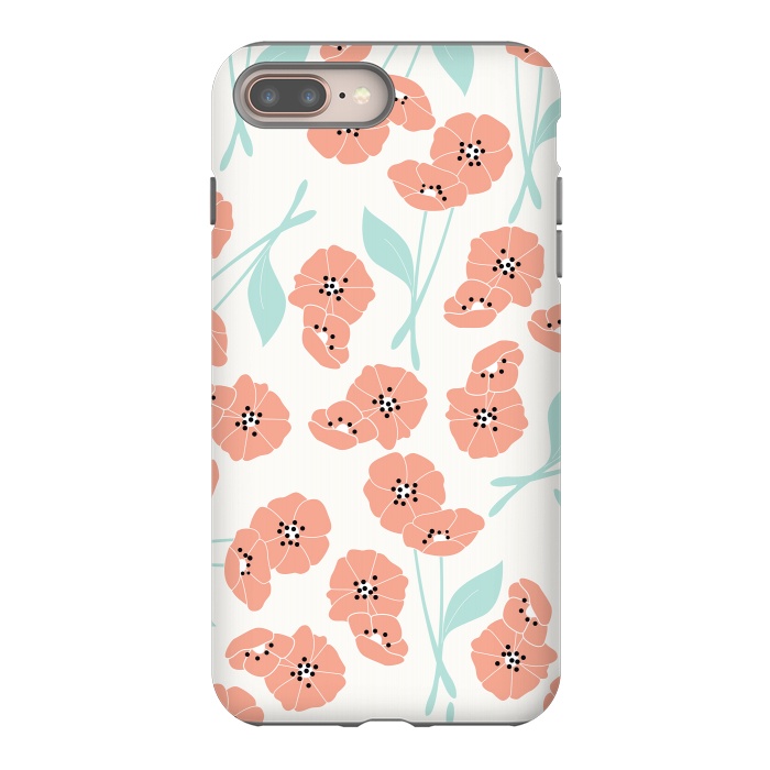 iPhone 7 plus StrongFit Delicate Flowers White by Jelena Obradovic