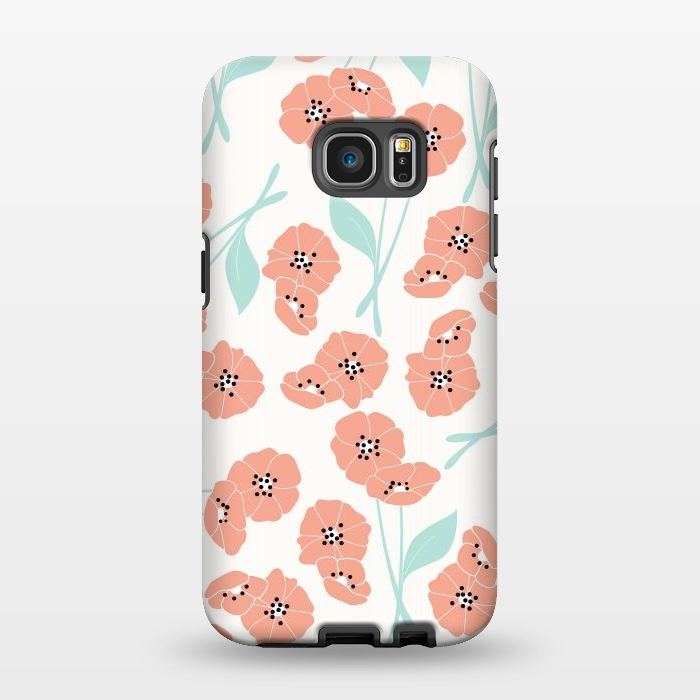 Galaxy S7 EDGE StrongFit Delicate Flowers White by Jelena Obradovic