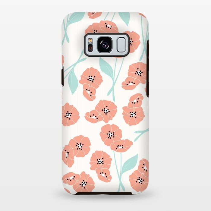 Galaxy S8 plus StrongFit Delicate Flowers White by Jelena Obradovic