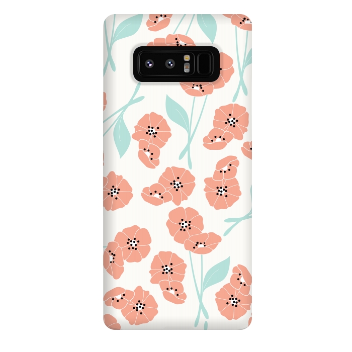 Galaxy Note 8 StrongFit Delicate Flowers White by Jelena Obradovic