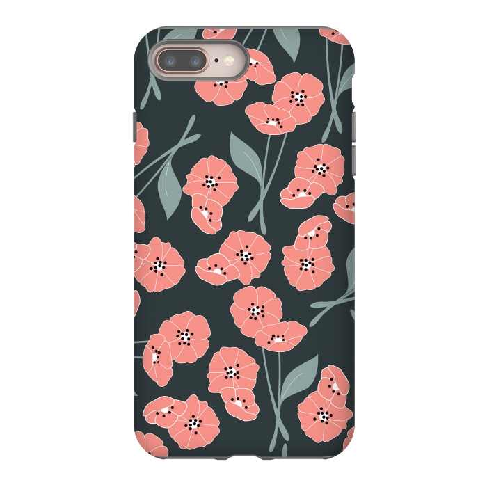 iPhone 7 plus StrongFit Delicate Flowers Dark by Jelena Obradovic
