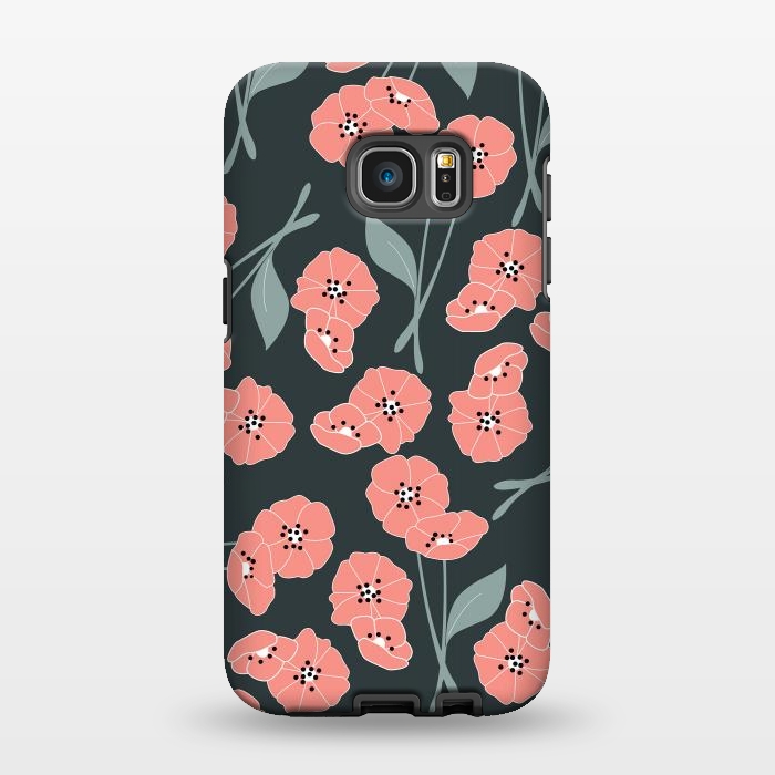 Galaxy S7 EDGE StrongFit Delicate Flowers Dark by Jelena Obradovic