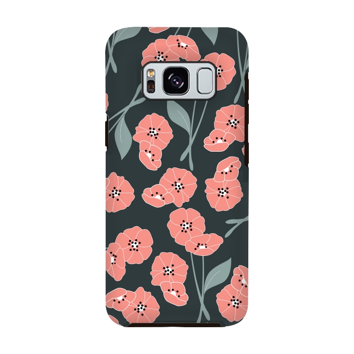 Galaxy S8 StrongFit Delicate Flowers Dark by Jelena Obradovic