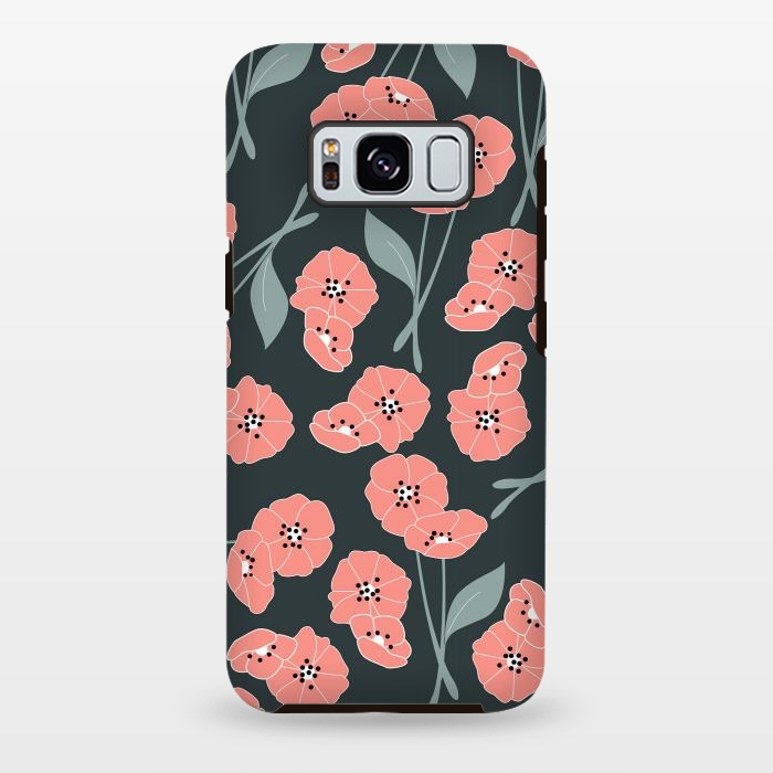 Galaxy S8 plus StrongFit Delicate Flowers Dark by Jelena Obradovic