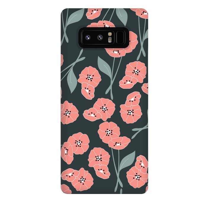Galaxy Note 8 StrongFit Delicate Flowers Dark by Jelena Obradovic