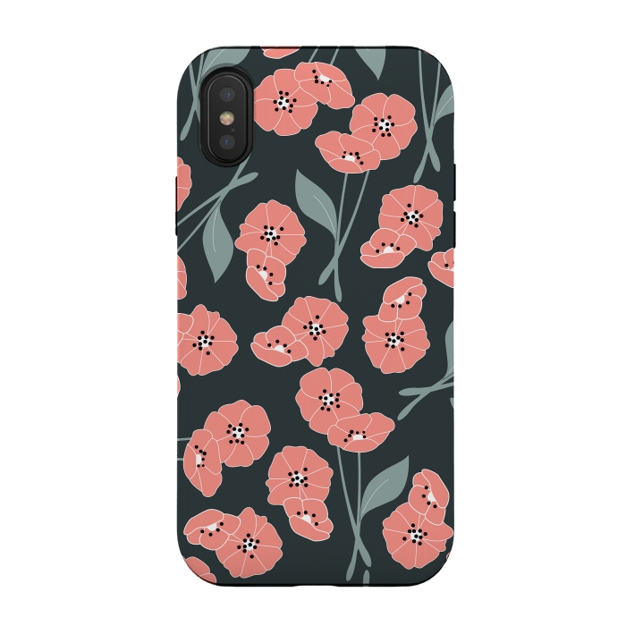 iPhone Xs / X StrongFit Delicate Flowers Dark by Jelena Obradovic