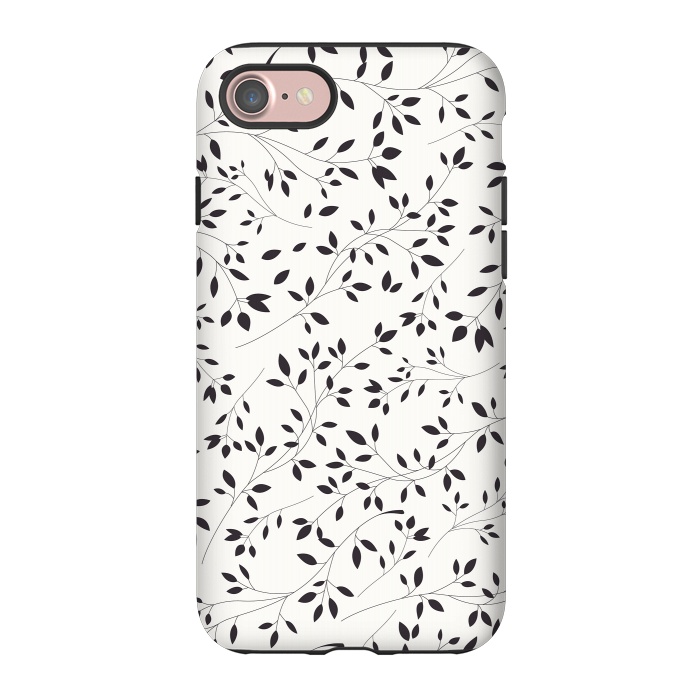 iPhone 7 StrongFit Delicate Floral B&W by Jelena Obradovic