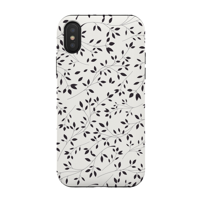iPhone Xs / X StrongFit Delicate Floral B&W by Jelena Obradovic