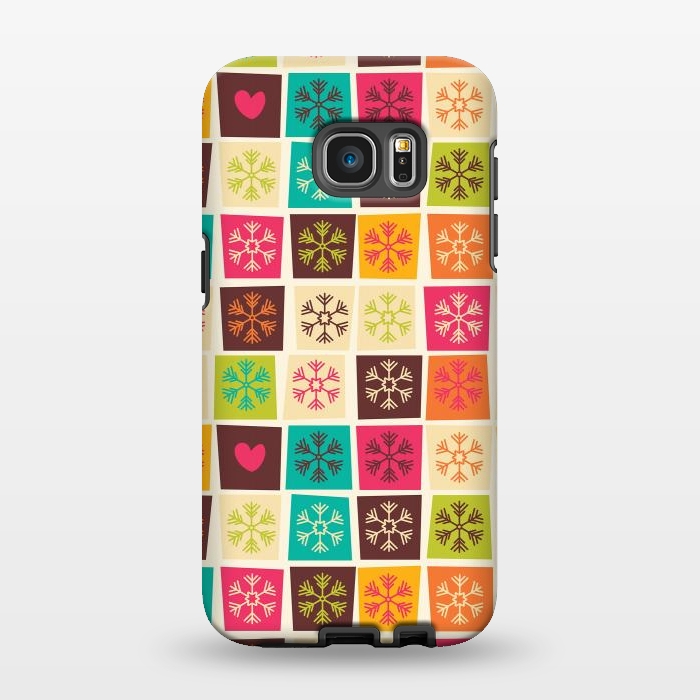 Galaxy S7 EDGE StrongFit Snowflakes and Hearts by Jelena Obradovic