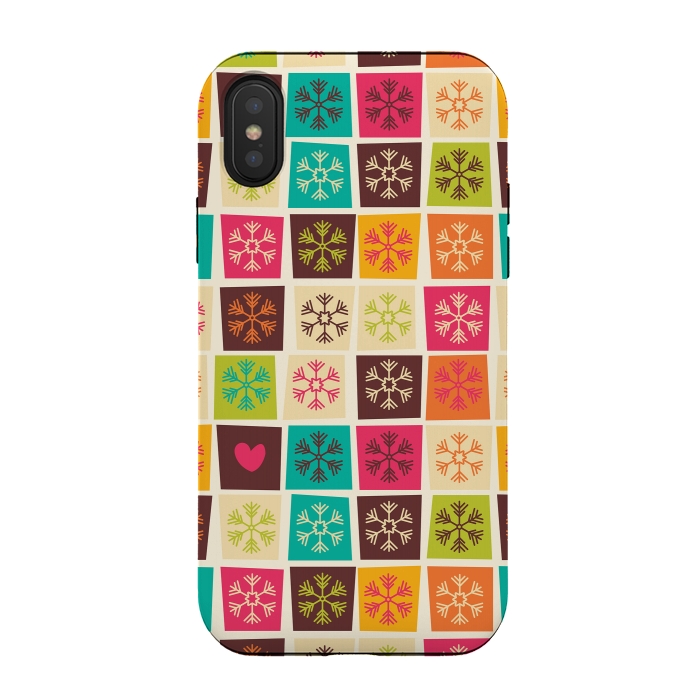 iPhone Xs / X StrongFit Snowflakes and Hearts by Jelena Obradovic