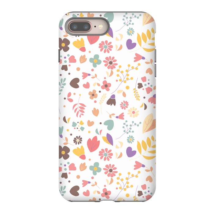 iPhone 7 plus StrongFit Bohemian Floral White by Jelena Obradovic