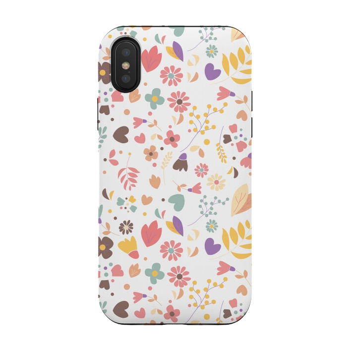 iPhone Xs / X StrongFit Bohemian Floral White by Jelena Obradovic