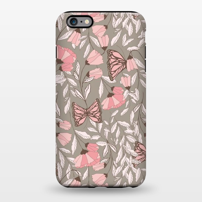 iPhone 6/6s plus StrongFit Romantic Butterflies Gray by Jelena Obradovic