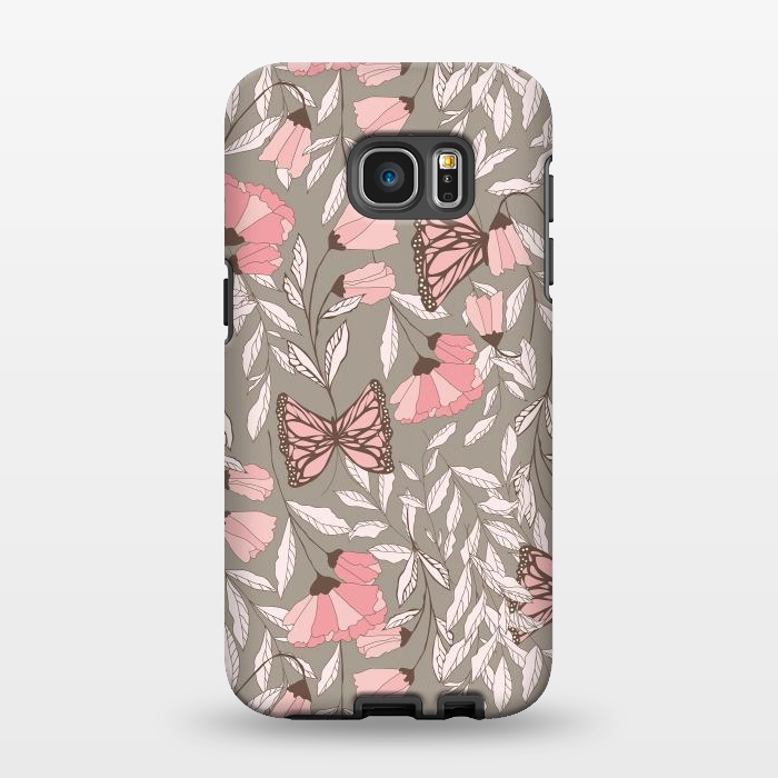 Galaxy S7 EDGE StrongFit Romantic Butterflies Gray by Jelena Obradovic