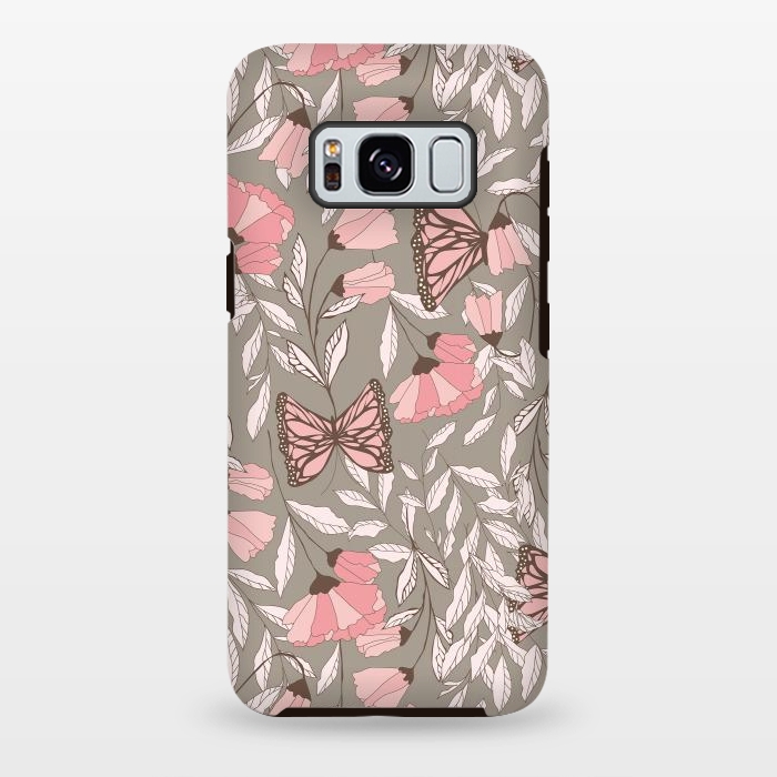Galaxy S8 plus StrongFit Romantic Butterflies Gray by Jelena Obradovic