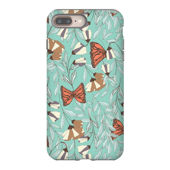 iPhone 7 plus StrongFit Romantic Butterflies Blue by Jelena Obradovic