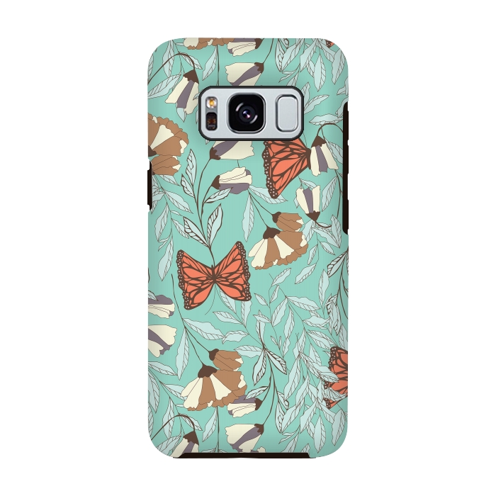 Galaxy S8 StrongFit Romantic Butterflies Blue by Jelena Obradovic