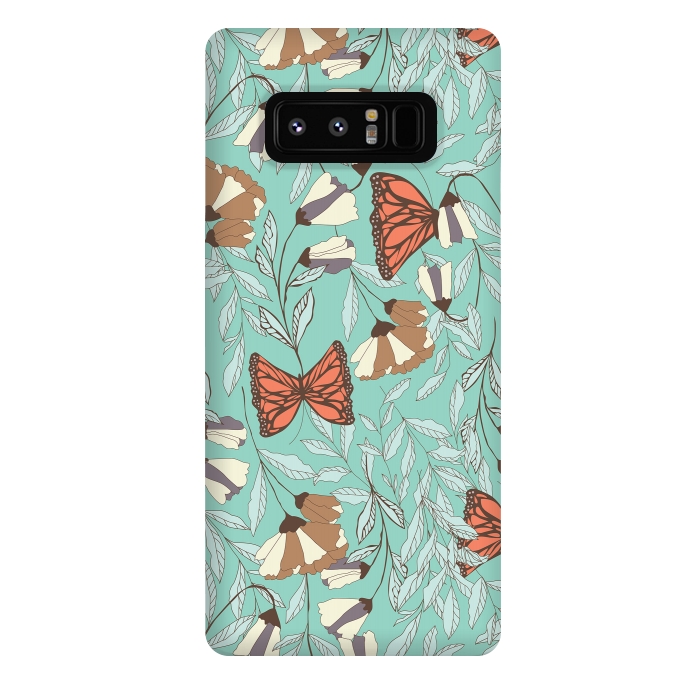 Galaxy Note 8 StrongFit Romantic Butterflies Blue by Jelena Obradovic
