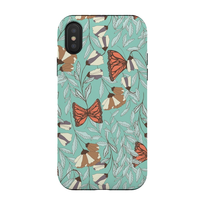 iPhone Xs / X StrongFit Romantic Butterflies Blue by Jelena Obradovic