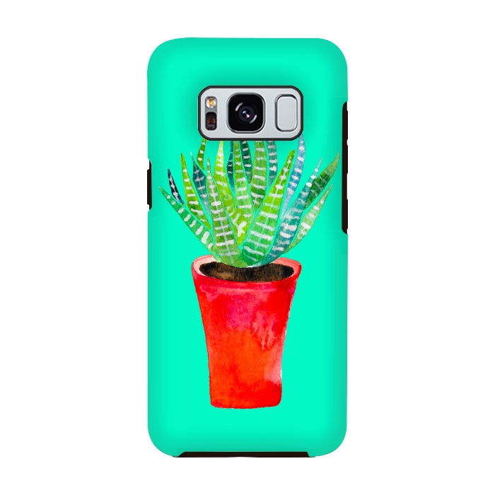 Galaxy S8 StrongFit Potted Succulent  by Amaya Brydon