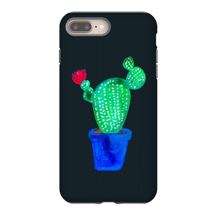 iPhone 7 plus StrongFit Red Flower Cactus by Amaya Brydon