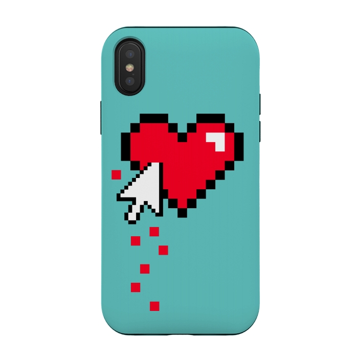 iPhone Xs / X StrongFit Broken 8 bits Heart I by Dellán