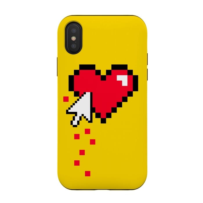 iPhone Xs / X StrongFit Broken 8 bits Heart II by Dellán