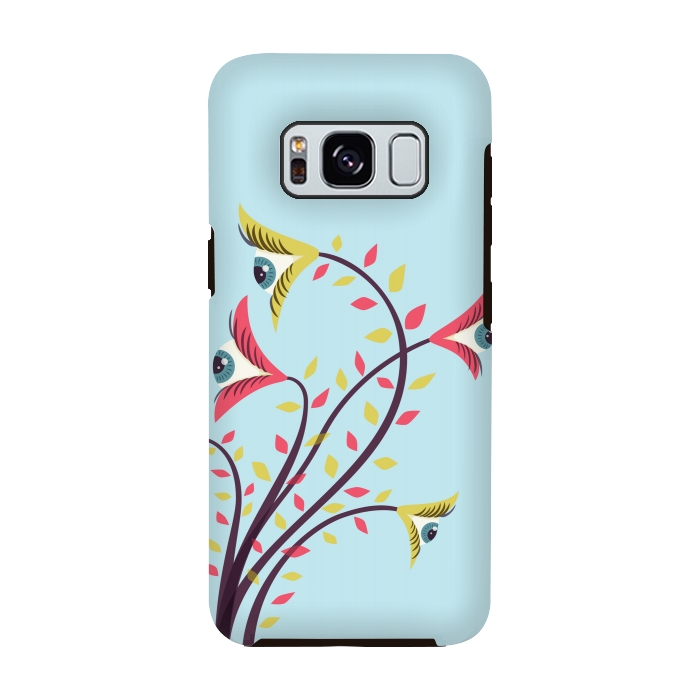 Galaxy S8 StrongFit Weird Colorful Watching Eyes Flowers by Boriana Giormova