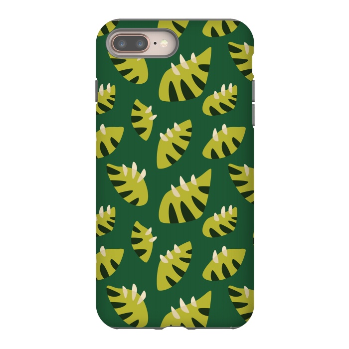 iPhone 7 plus StrongFit Clawed Abstract Green Leaf Pattern by Boriana Giormova