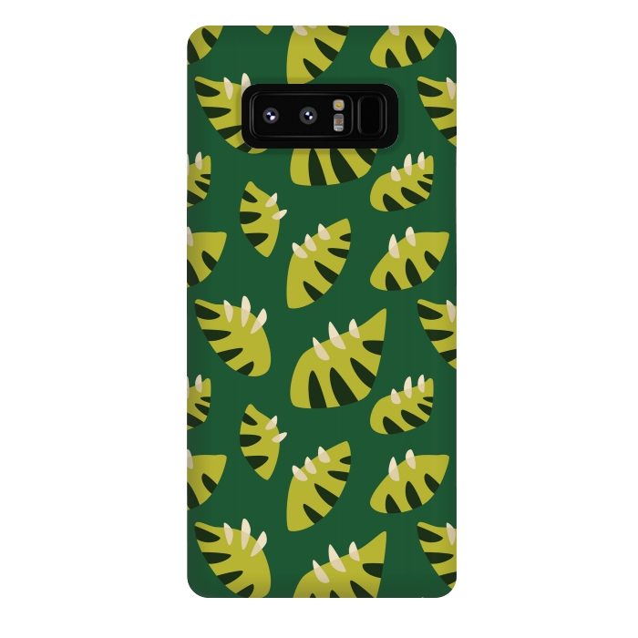 Galaxy Note 8 StrongFit Clawed Abstract Green Leaf Pattern by Boriana Giormova