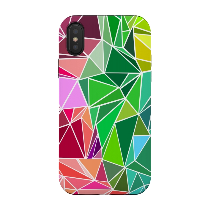 iPhone Xs / X StrongFit Polygonal colorful pattern by Dhruv Narelia