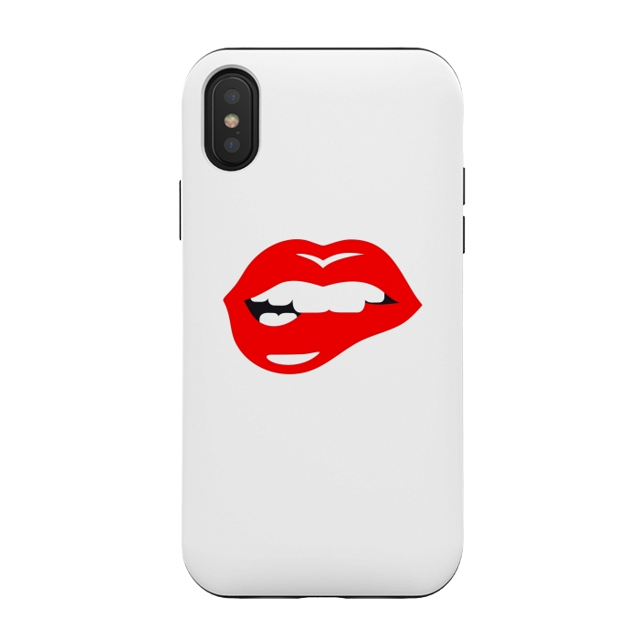 iPhone Xs / X StrongFit Lip bite by Dhruv Narelia