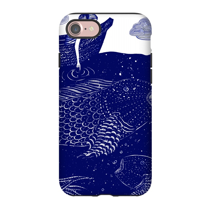 iPhone 7 StrongFit The Blue Shimmering Sea Lights by ECMazur 
