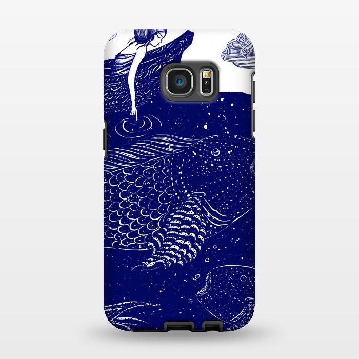 Galaxy S7 EDGE StrongFit The Blue Shimmering Sea Lights by ECMazur 