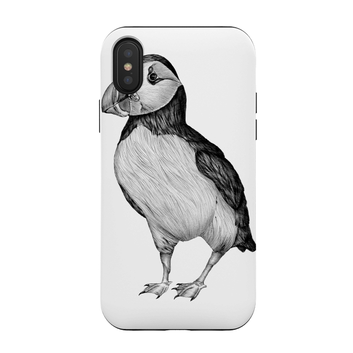 iPhone Xs / X StrongFit Little Puffin by ECMazur 