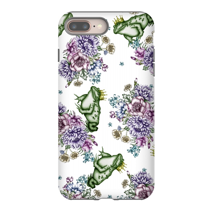 iPhone 7 plus StrongFit Frog Prince Floral Pattern by ECMazur 