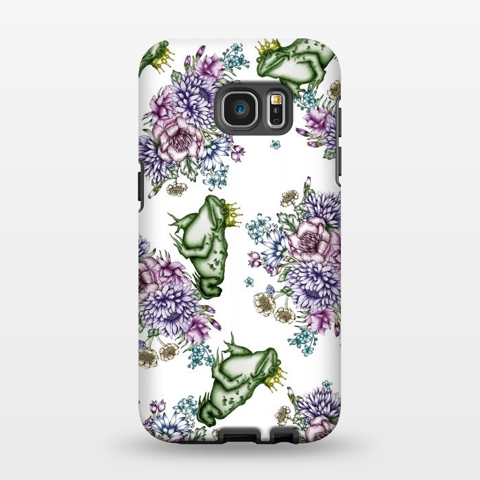 Galaxy S7 EDGE StrongFit Frog Prince Floral Pattern by ECMazur 