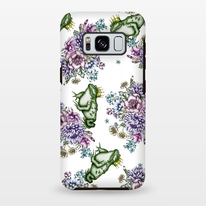 Galaxy S8 plus StrongFit Frog Prince Floral Pattern by ECMazur 