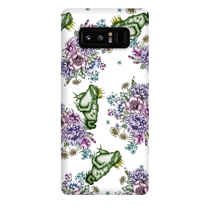 Galaxy Note 8 StrongFit Frog Prince Floral Pattern by ECMazur 