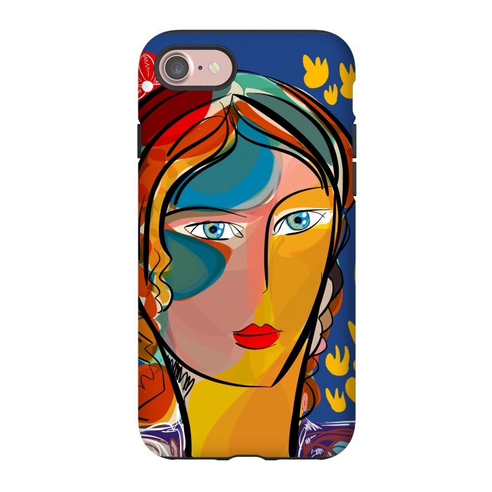iPhone 7 StrongFit French Flower Pop Art Girl  by Emmanuel Signorino