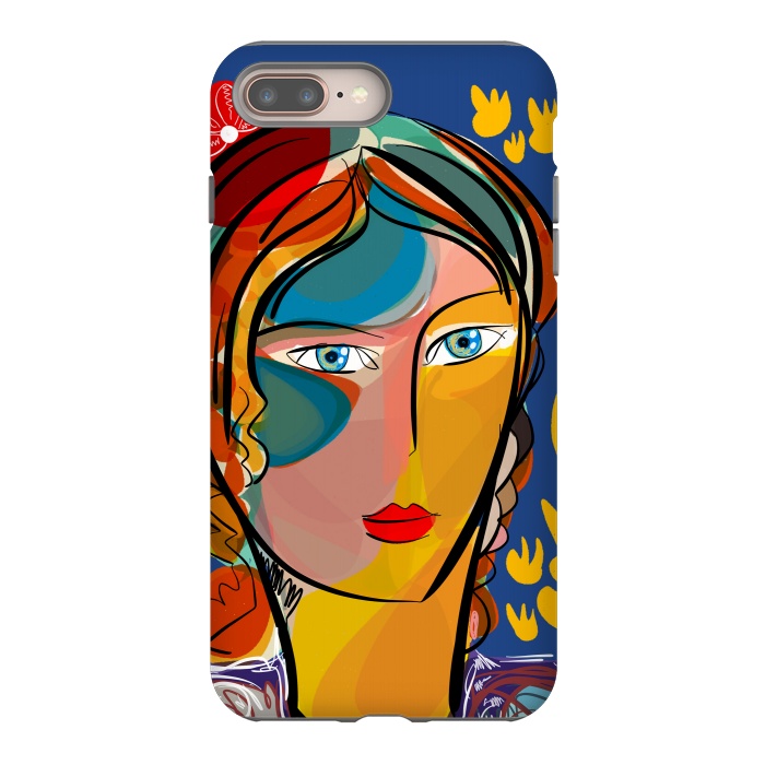 iPhone 7 plus StrongFit French Flower Pop Art Girl  by Emmanuel Signorino