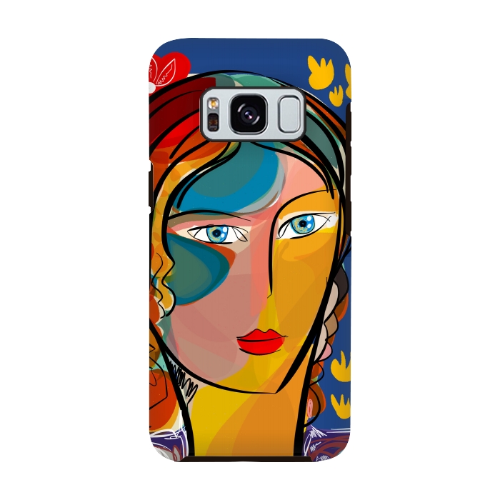 Galaxy S8 StrongFit French Flower Pop Art Girl  by Emmanuel Signorino