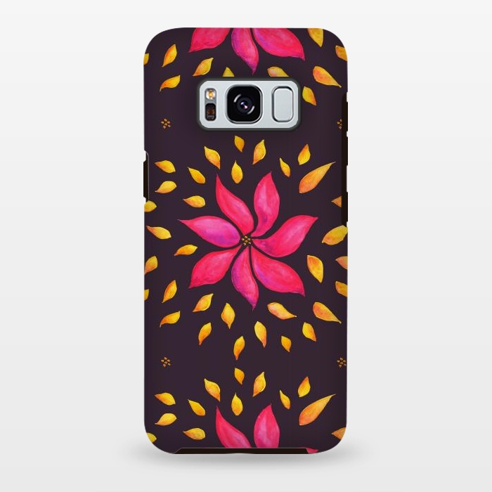 Galaxy S8 plus StrongFit Watercolor Abstract Pink Flower by Boriana Giormova