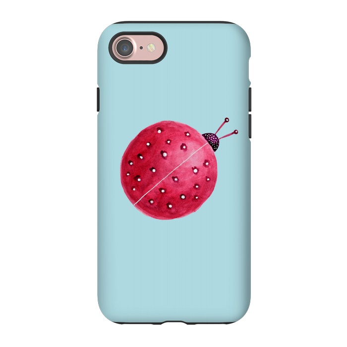 iPhone 7 StrongFit Pretty Spherical Abstract Watercolor Ladybug by Boriana Giormova