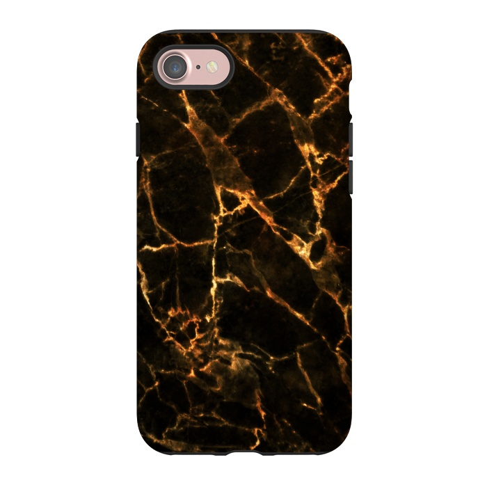 iPhone 7 StrongFit Black marble with golden cracks by Oana 