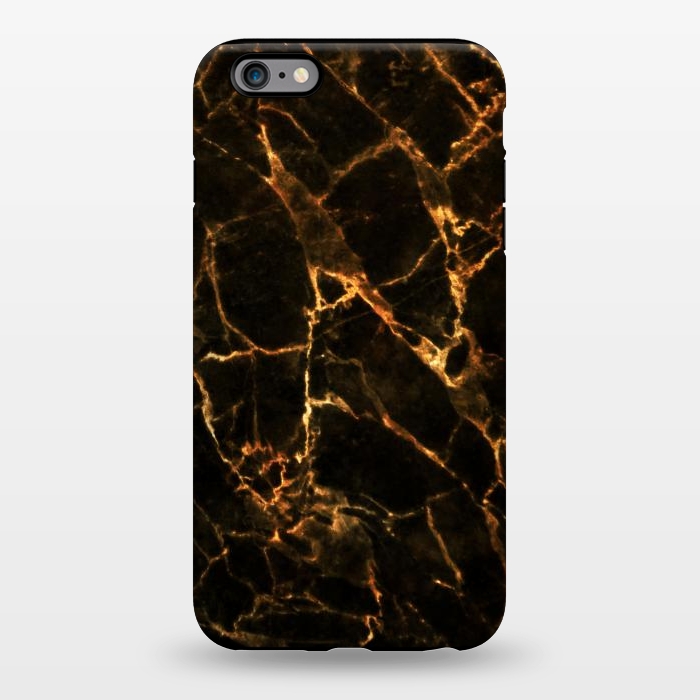 iPhone 6/6s plus StrongFit Black marble with golden cracks by Oana 