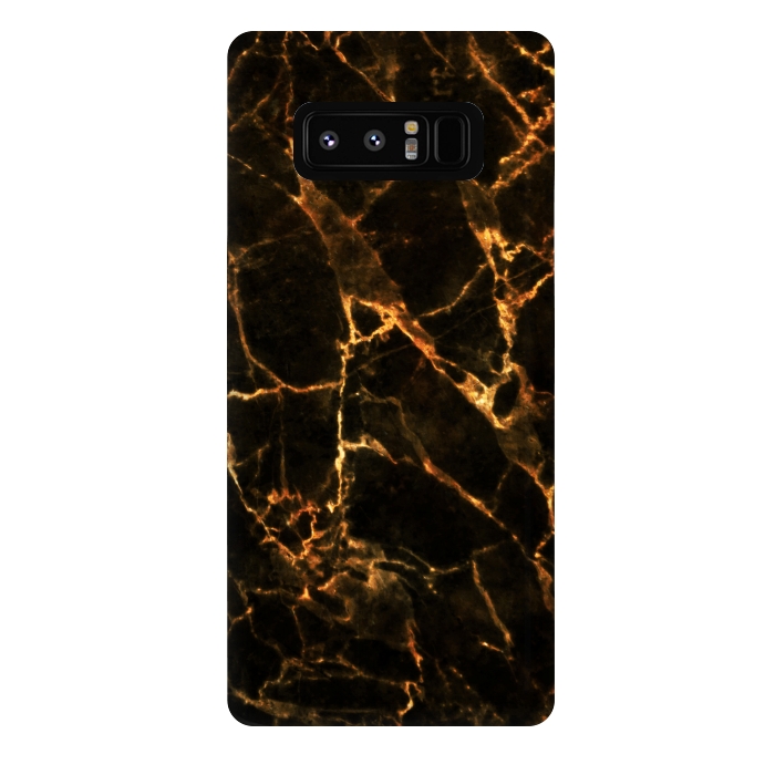 Galaxy Note 8 StrongFit Black marble with golden cracks by Oana 