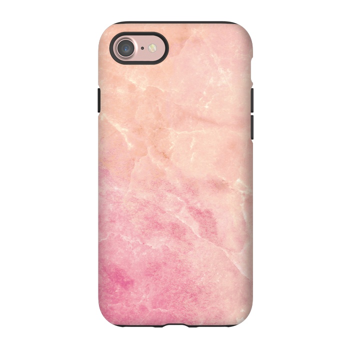 iPhone 7 StrongFit Peach pink marble by Oana 
