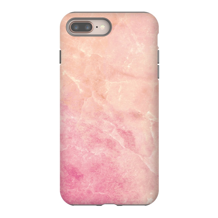 iPhone 7 plus StrongFit Peach pink marble by Oana 
