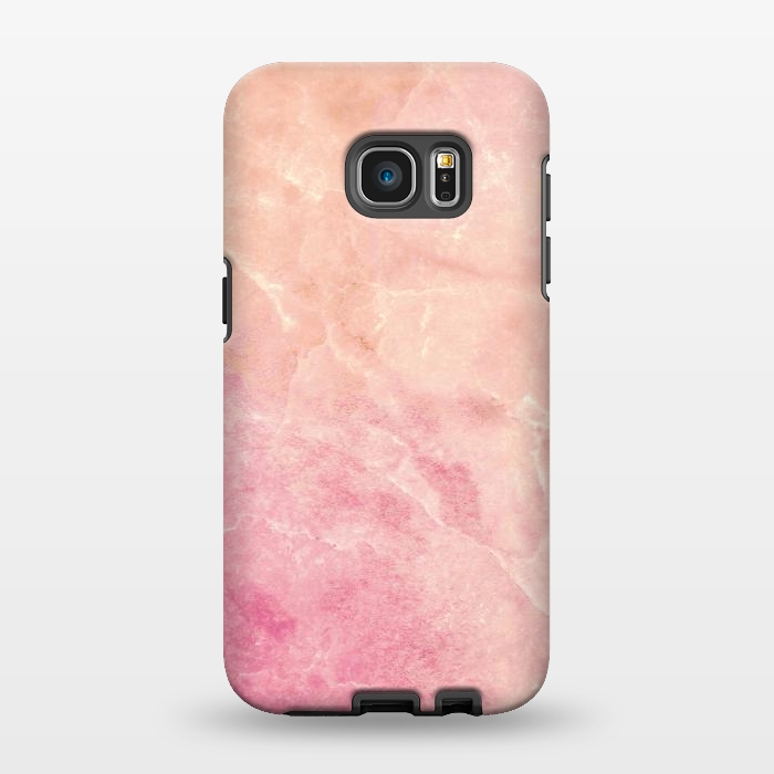 Galaxy S7 EDGE StrongFit Peach pink marble by Oana 